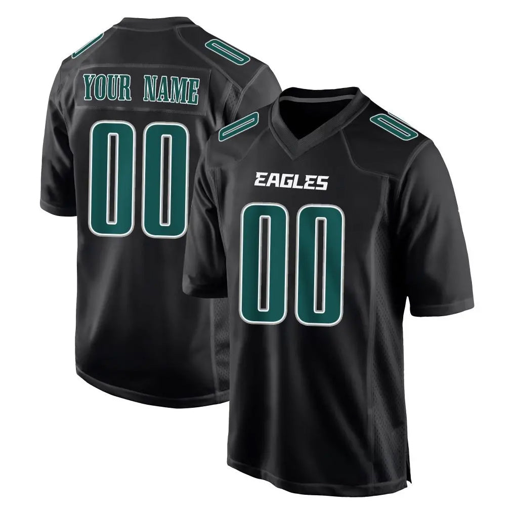RedF Custom P.Eagles Carbon Black Fashion Home Game Any Name & Numbers Stitched Jerseys