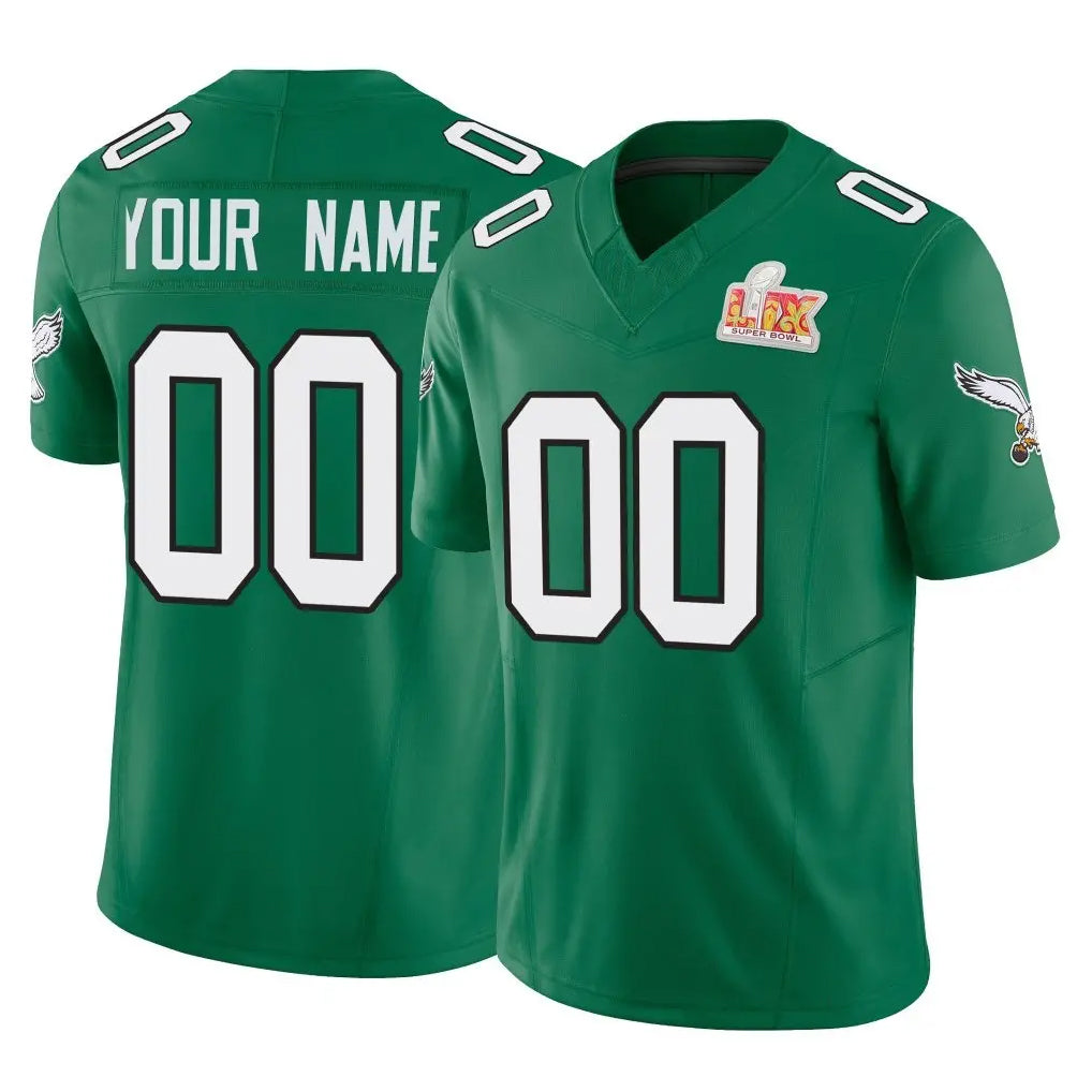 RedF Custom P.Eagles Green Kelly Alternate Vapor F.U.S.E. Super Bowl LIX Home Game Any Name & Numbers Stitched Jerseys