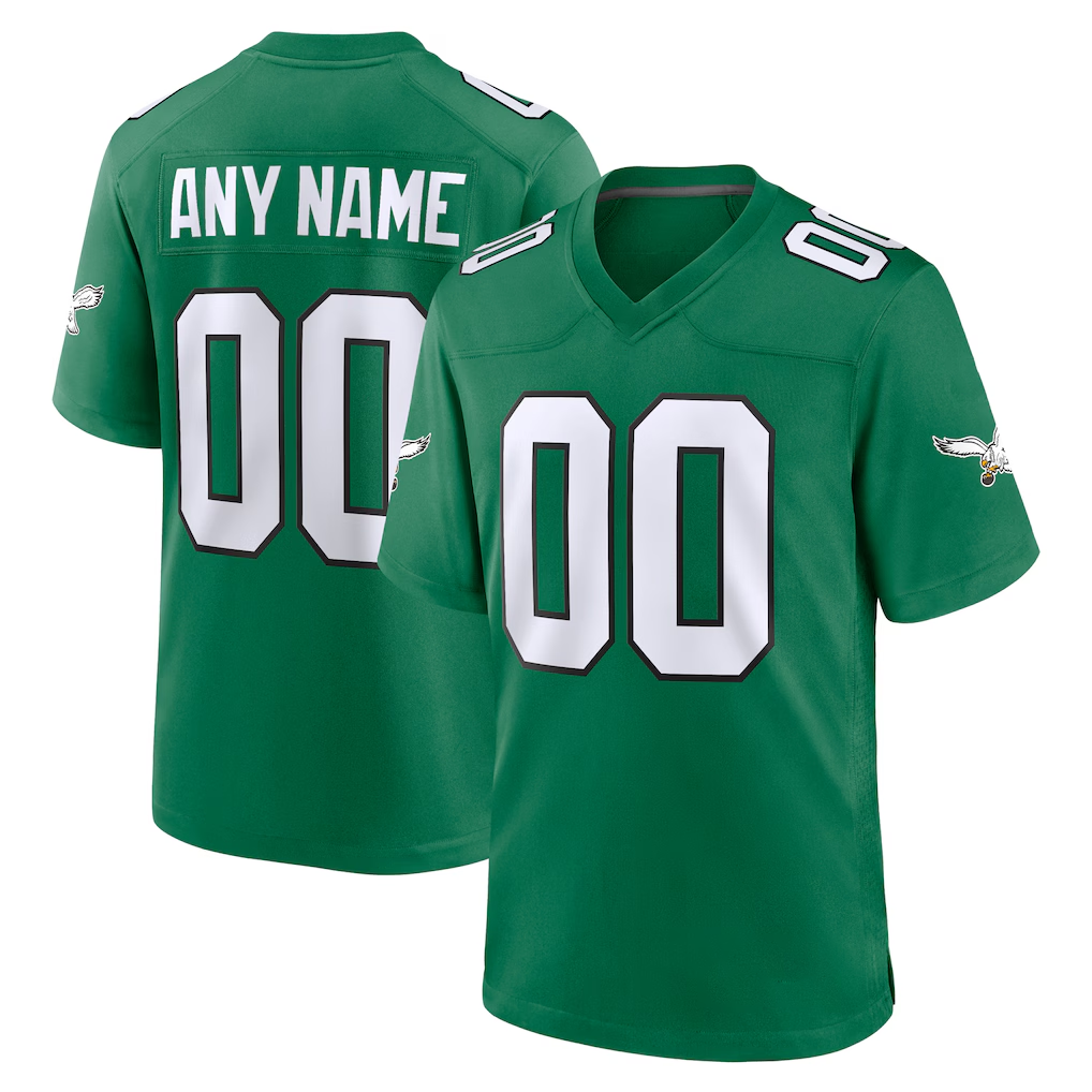 Pkot Custom P.Eagles Kelly Green Alternate Stitched Jerseys