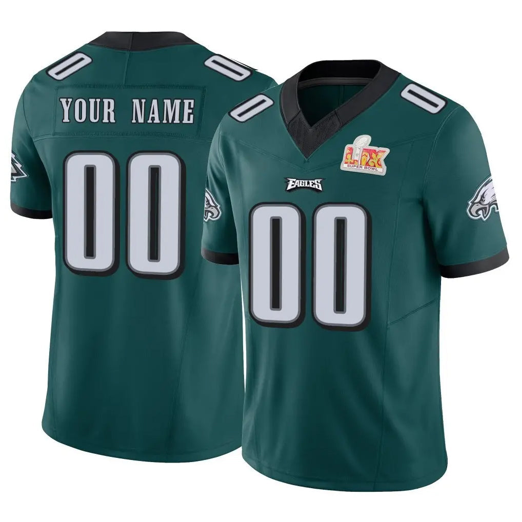 RedF Custom P.Eagles Team Color Green Limited Vapor F.U.S.E. Super Bowl LIX Home Game Any Name & Numbers Stitched Jerseys