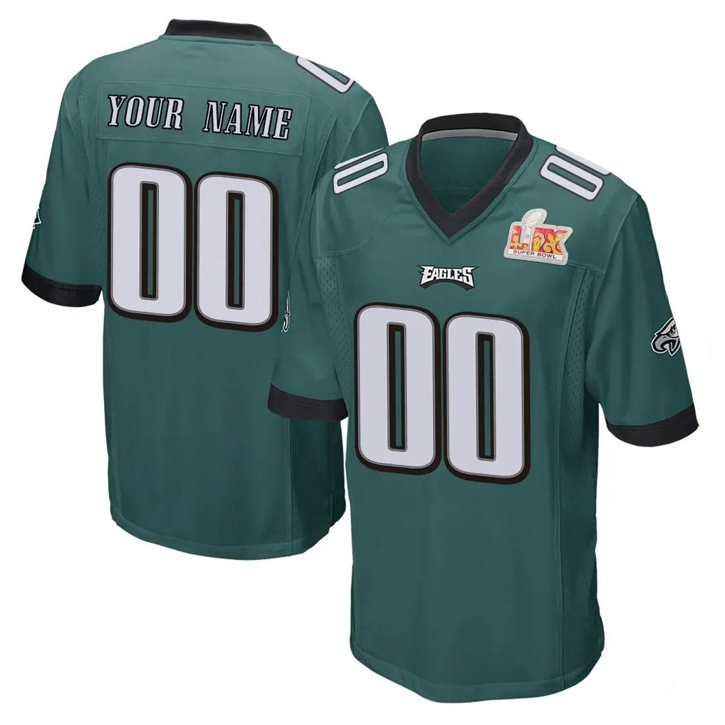 RedF Custom P.Eagles Team Color Green Super Bowl LIX Home Game Any Name & Numbers Stitched Jerseys