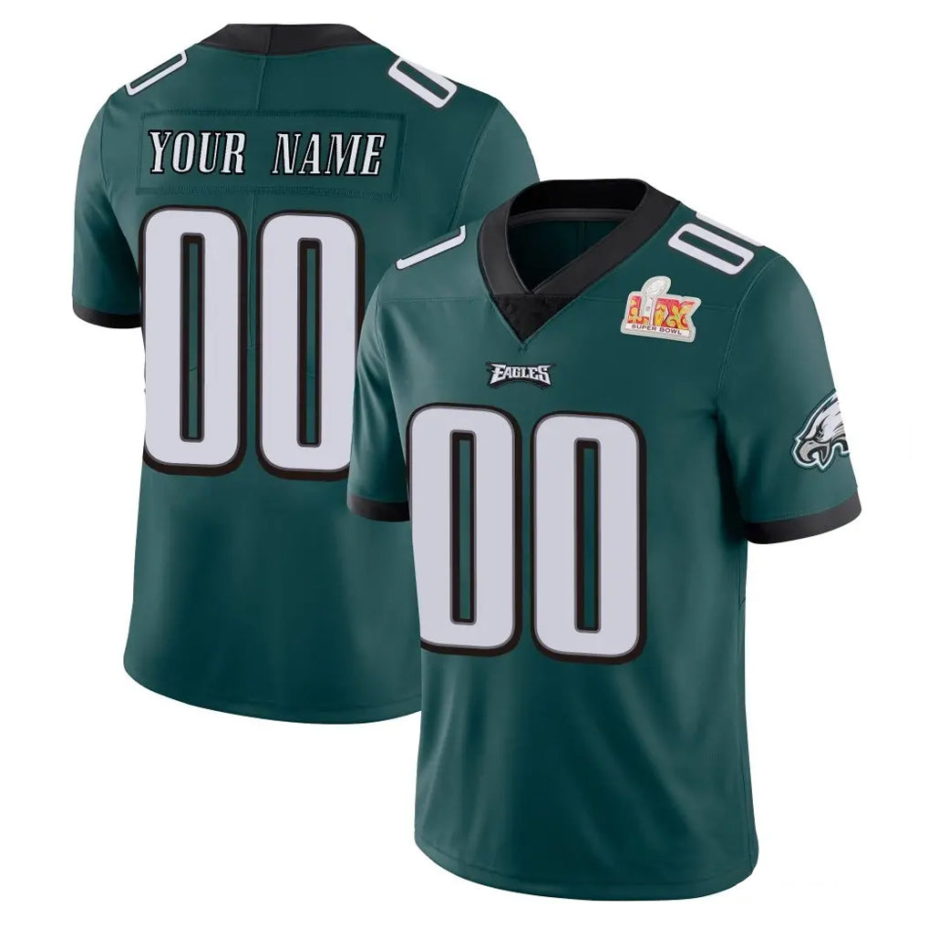 RedF Custom P.Eagles Team Color Green Vapor Untouchable Super Bowl LIX Home Game Any Name & Numbers Stitched Jerseys