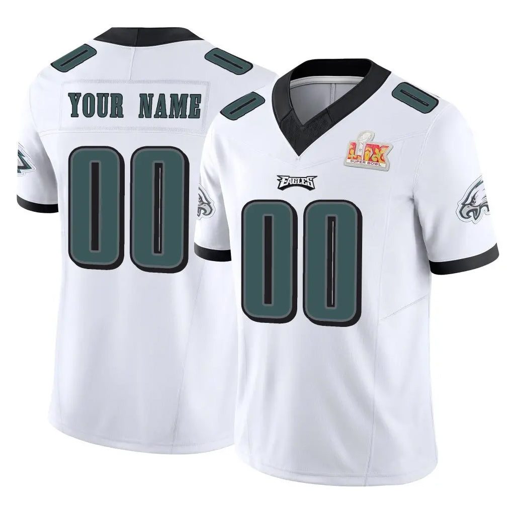 RedF Custom P.Eagles White Limited Vapor F.U.S.E. Super Bowl LIX Home Game Any Name & Numbers Stitched Jerseys