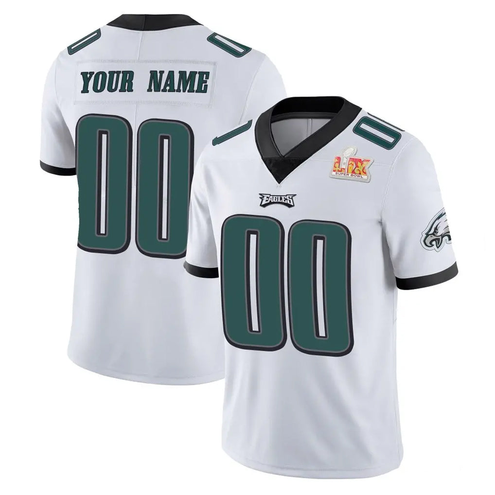 RedF Custom P.Eagles White Limited Vapor Untouchable Super Bowl LIX Home Game Any Name & Numbers Stitched Jerseys