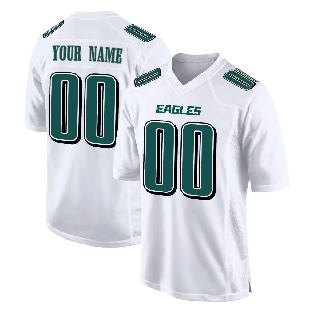 RedF Custom P.Eagles White Tundra Fashion Home Game Any Name & Numbers Stitched Jerseys