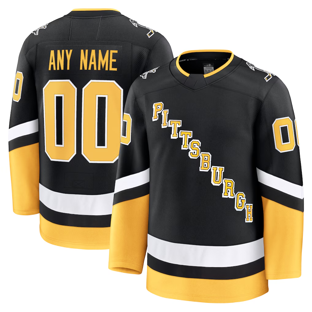 RedF Custom P.Penguins Black Alternate Premium Jerseys