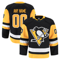 RedF Custom P.Penguins Black Home Authentic Pro Jerseys