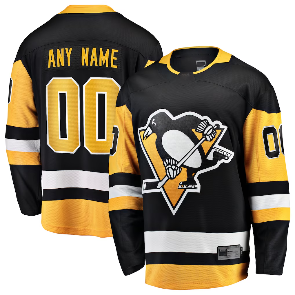 RedF Custom P.Penguins Black Home Breakaway Jerseys