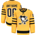 RedF Custom P.Penguins Gold Alternate Authentic Pro Jerseys
