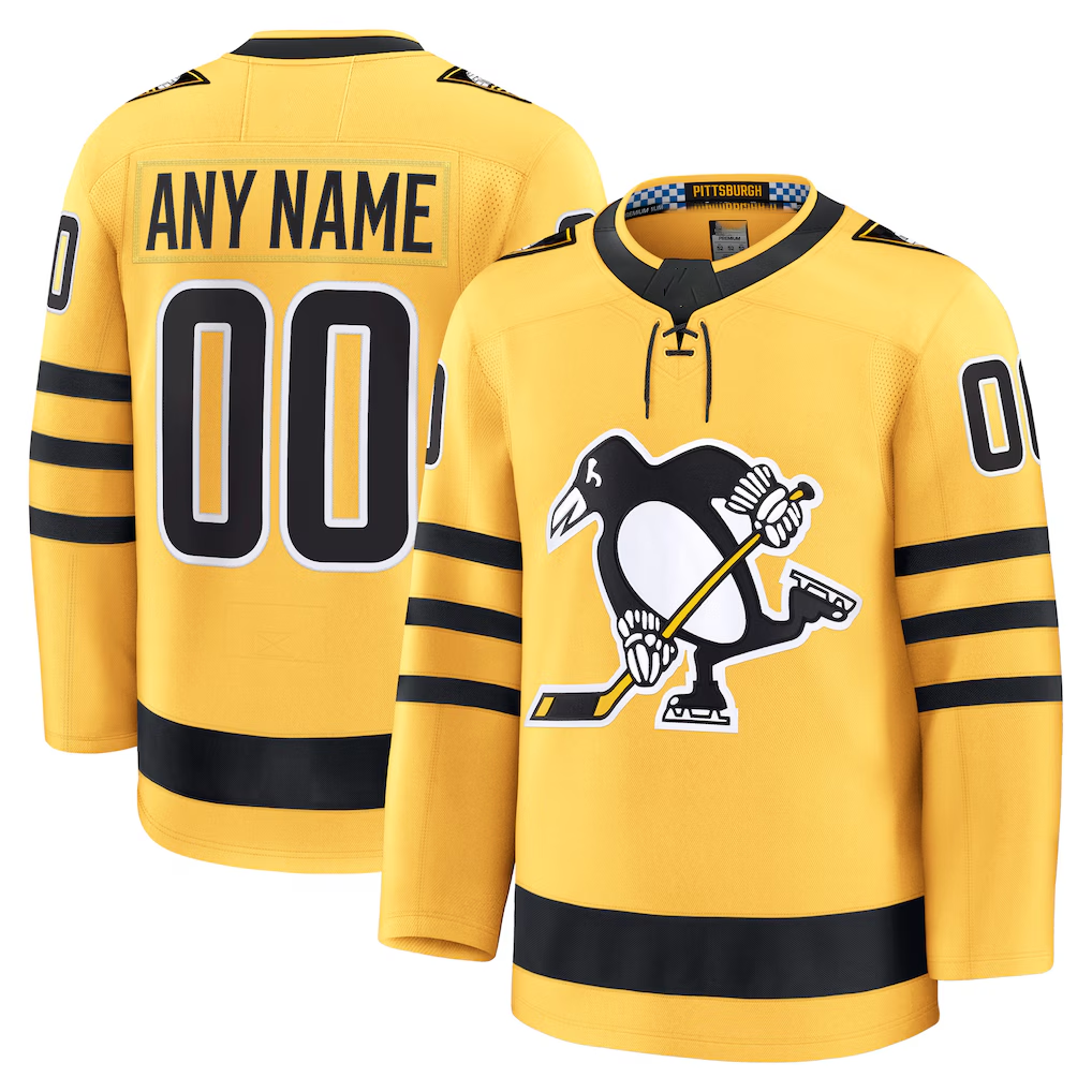 RedF Custom P.Penguins Gold Alternate Premium Jerseys