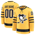 RedF Custom P.Penguins Gold Alternate Premium Jerseys