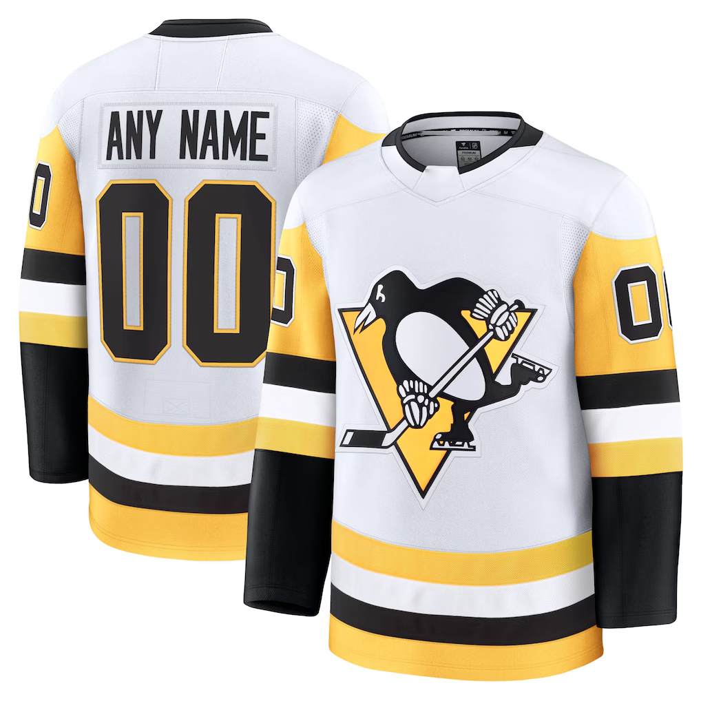 RedF Custom P.Penguins White Away Premium Jerseys