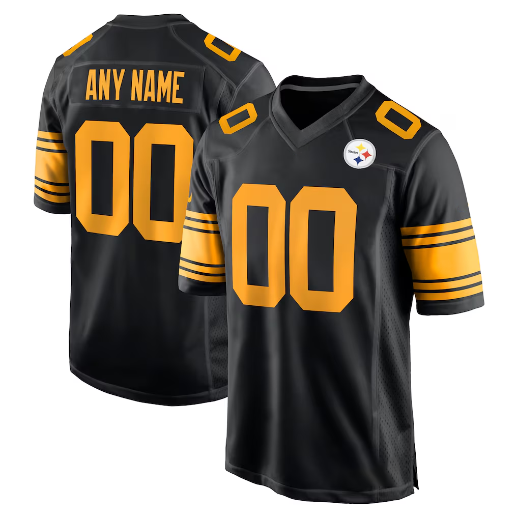 RedF Custom P.Steelers Black Alternate Game Stitched Jerseys