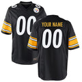 Pkot Custom P.Steelers Black Game Stitched Jerseys