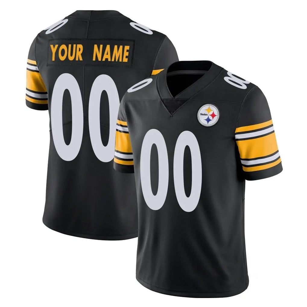 RedF Custom P.Steelers Black Limited Vapor Untouchable Home Game Any Name & Numbers Stitched Jerseys