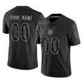 RedF Custom P.Steelers Black Reflective Limited Home Game Any Name & Numbers Stitched Jerseys