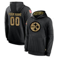 RedF Custom P.Steelers Black Salute to Service Hoodies Limited Game Any Name & Numbers Stitched Jerseys