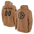 RedF Custom P.Steelers Brown Limited Salute to Service Pullover Hoodies Game Any Name & Numbers Stitched Jerseys