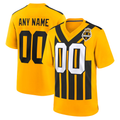 Pkot Custom P.Steelers Gold Alternate 1933 Throwback Game Stitched Jerseys