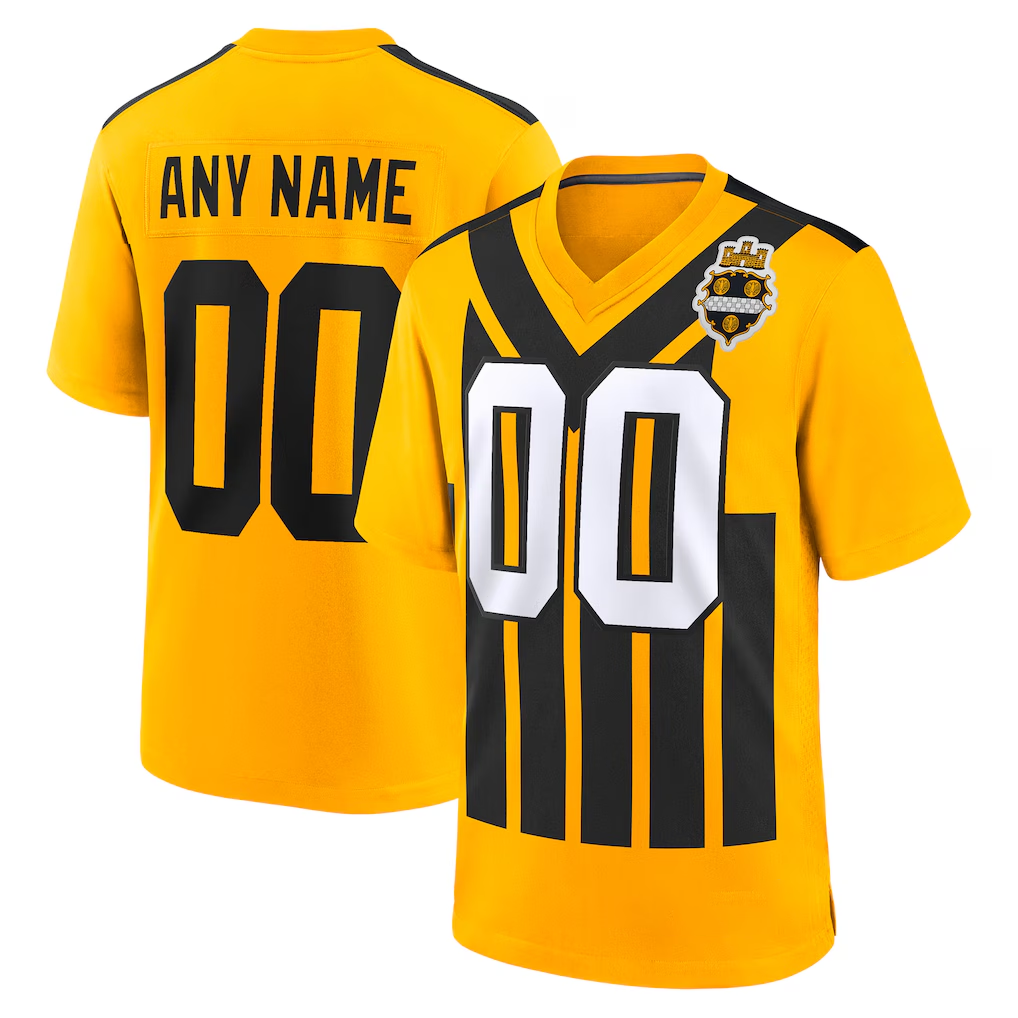 Pkot Custom P.Steelers Gold Alternate 1933 Throwback Game Stitched Jerseys