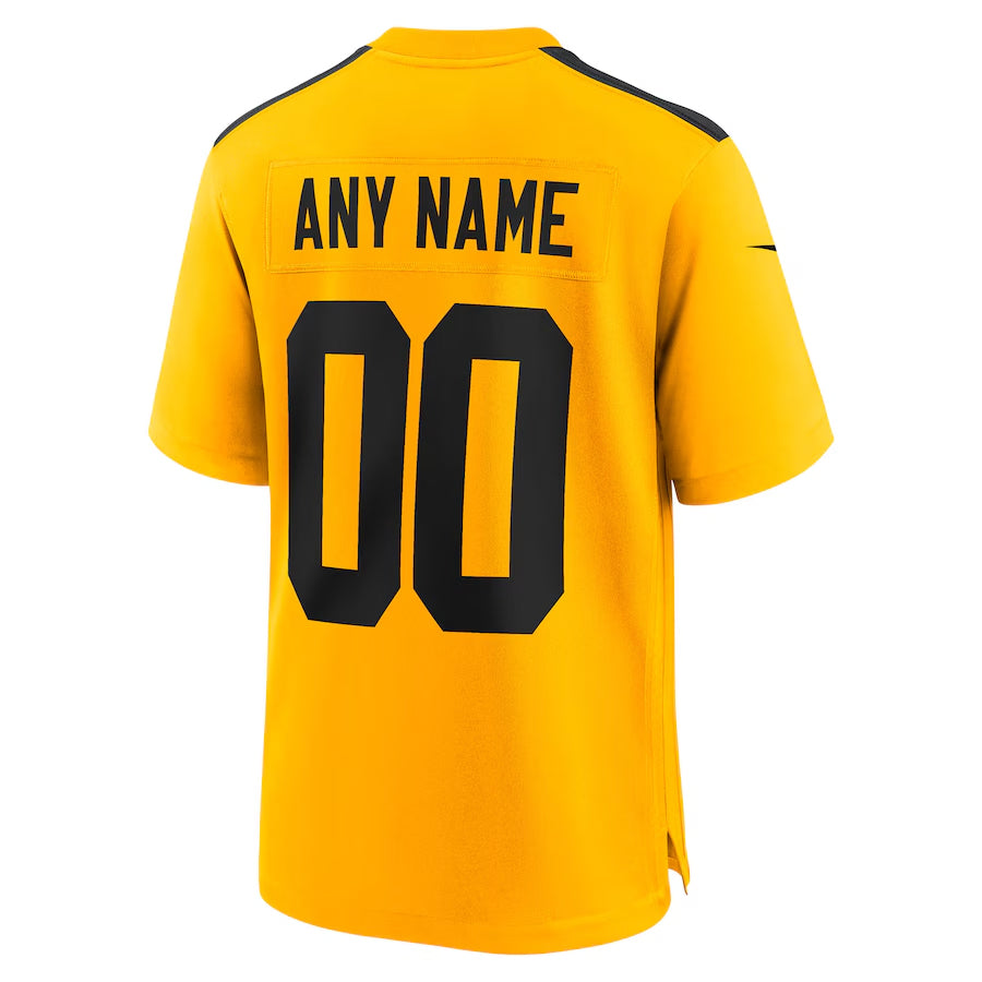Pkot Custom P.Steelers Gold Alternate Game Stitched Jerseys