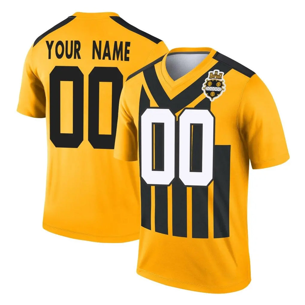 RedF Custom P.Steelers Gold Legend Limited 1933 Throwback Performance Home Game Any Name & Numbers Stitched Jerseys
