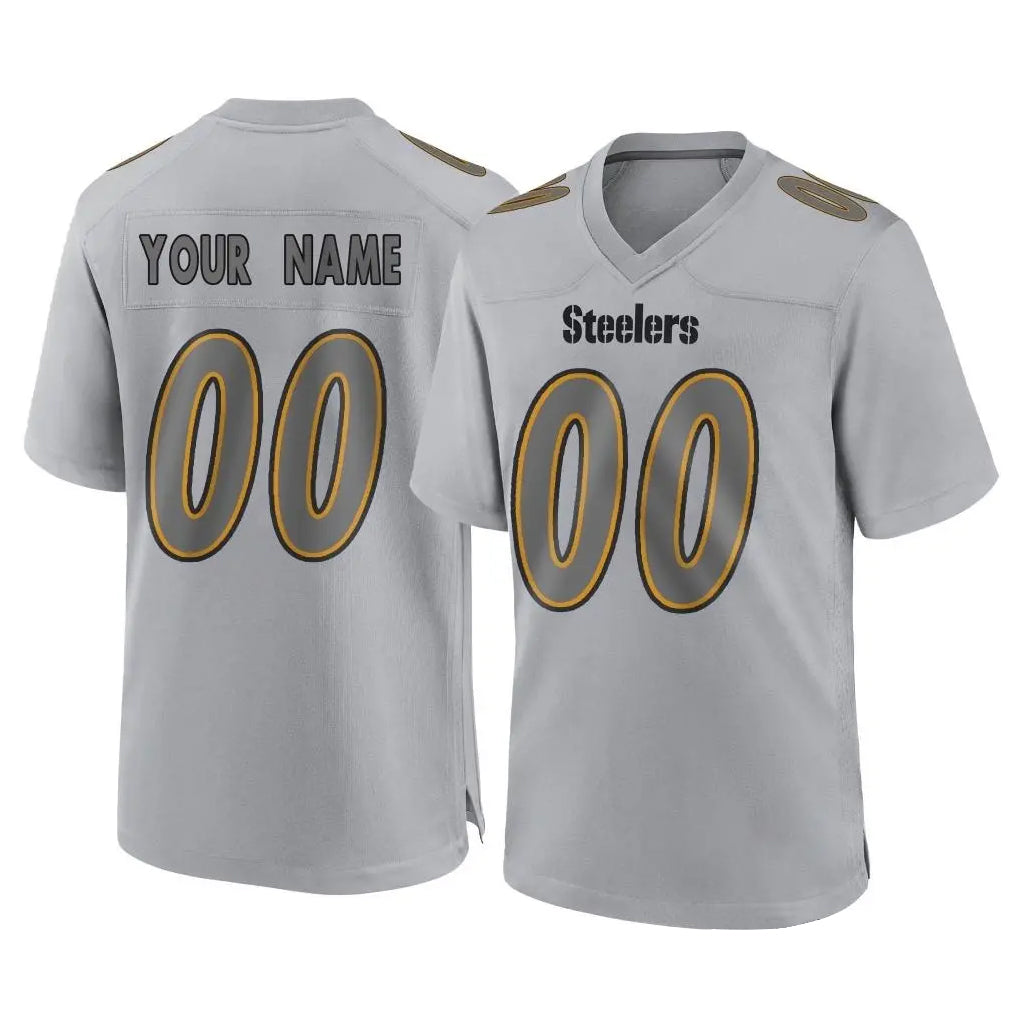 RedF Custom P.Steelers Gray Atmosphere Fashion Home Game Any Name & Numbers Stitched Jerseys