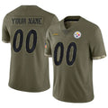 Pkot Custom P.Steelers Salute To Service Limited Olive Stitched Jerseys