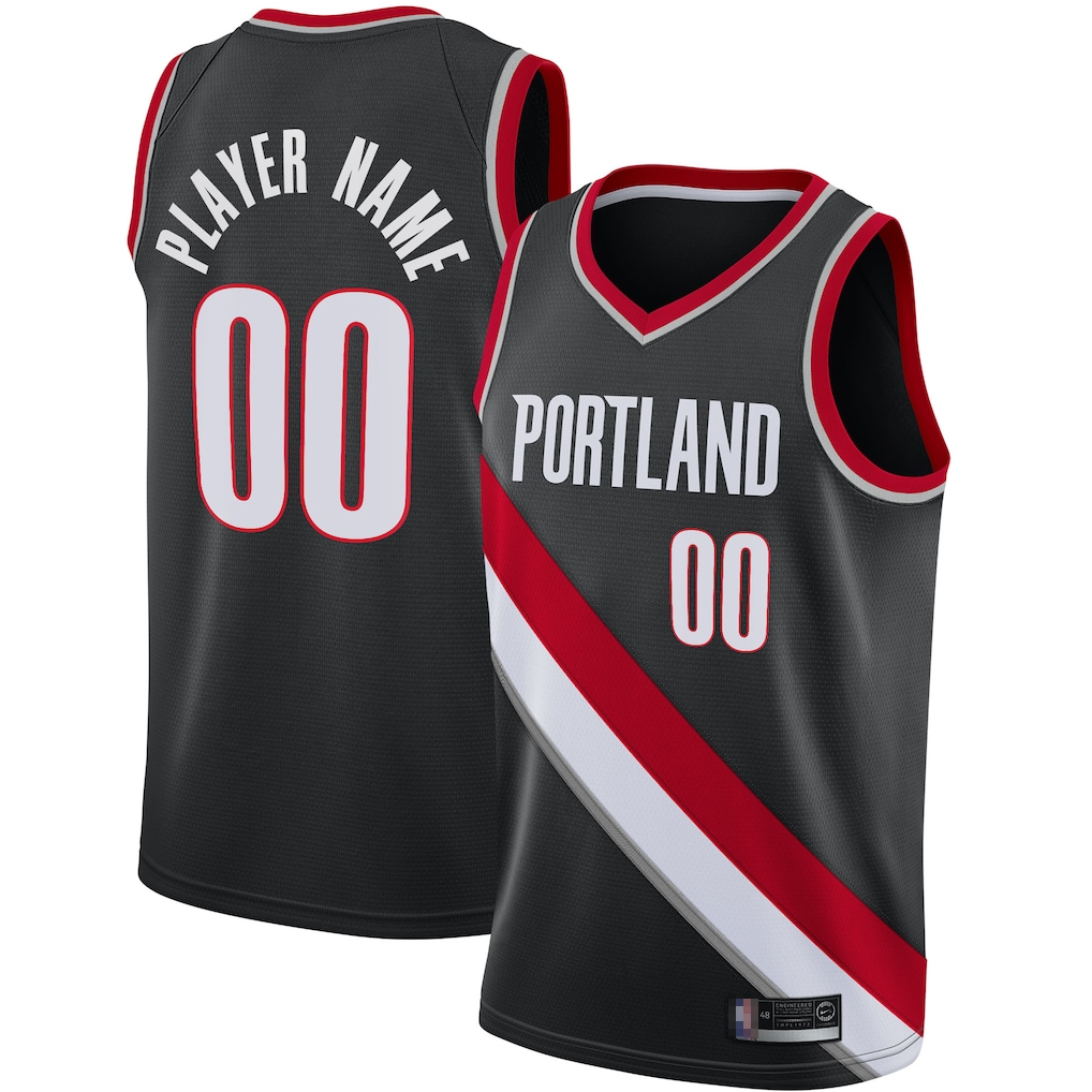RedF Custom PT.Blazers Black 202021 Swingman Stitched Jerseys- Icon Edition