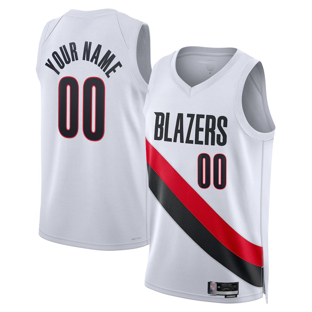 RedF Custom PT.Blazers White Swingman Stitched Jerseys - Association Edition
