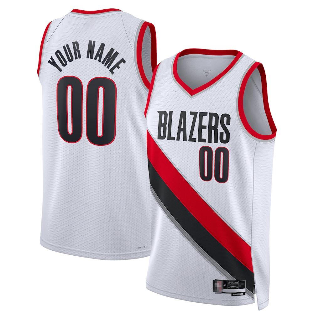 RedF Custom PT.Blazers White Swingman Stitched Jerseys- Association Edition