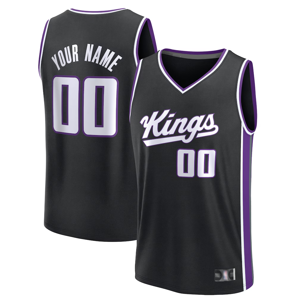 RedF Custom S.Kings Black Fast Break Stitched Jerseys - Icon Edition