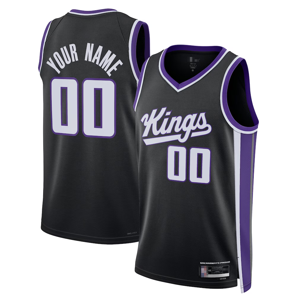 RedF Custom S.Kings Black Swingman Stitched Jerseys - Icon Edition