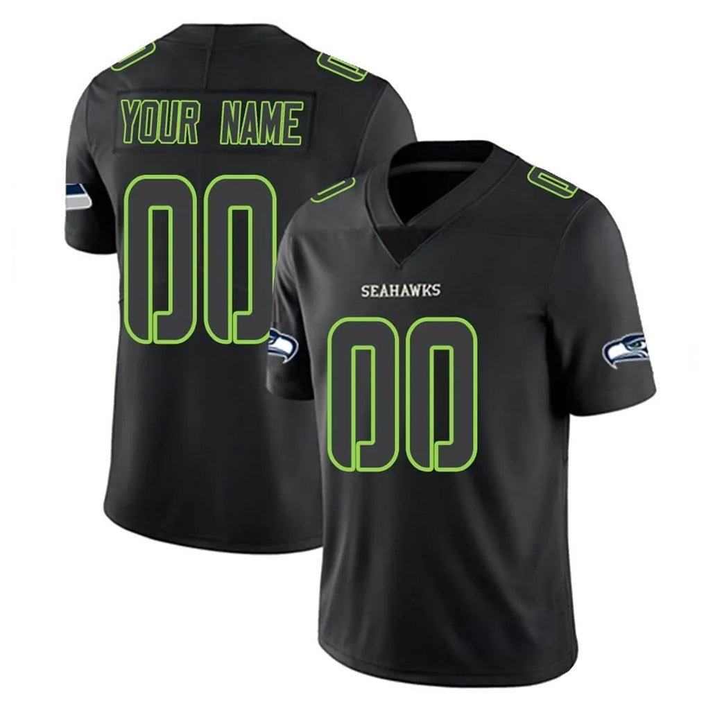 RedF Custom S.Seahawks Black Impact Limited Home Game Any Name & Numbers Stitched Jerseys