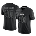 RedF Custom S.Seahawks Black Limited Reflective Home Game Any Name & Numbers Stitched Jerseys