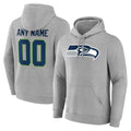 RedF Custom S.Seahawks Gray LOGO Pullover Hoodies Game Any Name & Numbers Stitched Jerseys