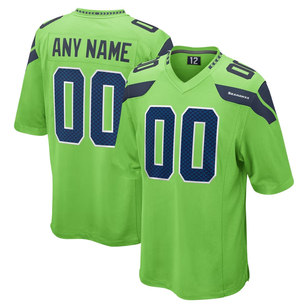 RedF Custom S.Seahawks Green Home Game Any Name & Numbers Stitched Jerseys