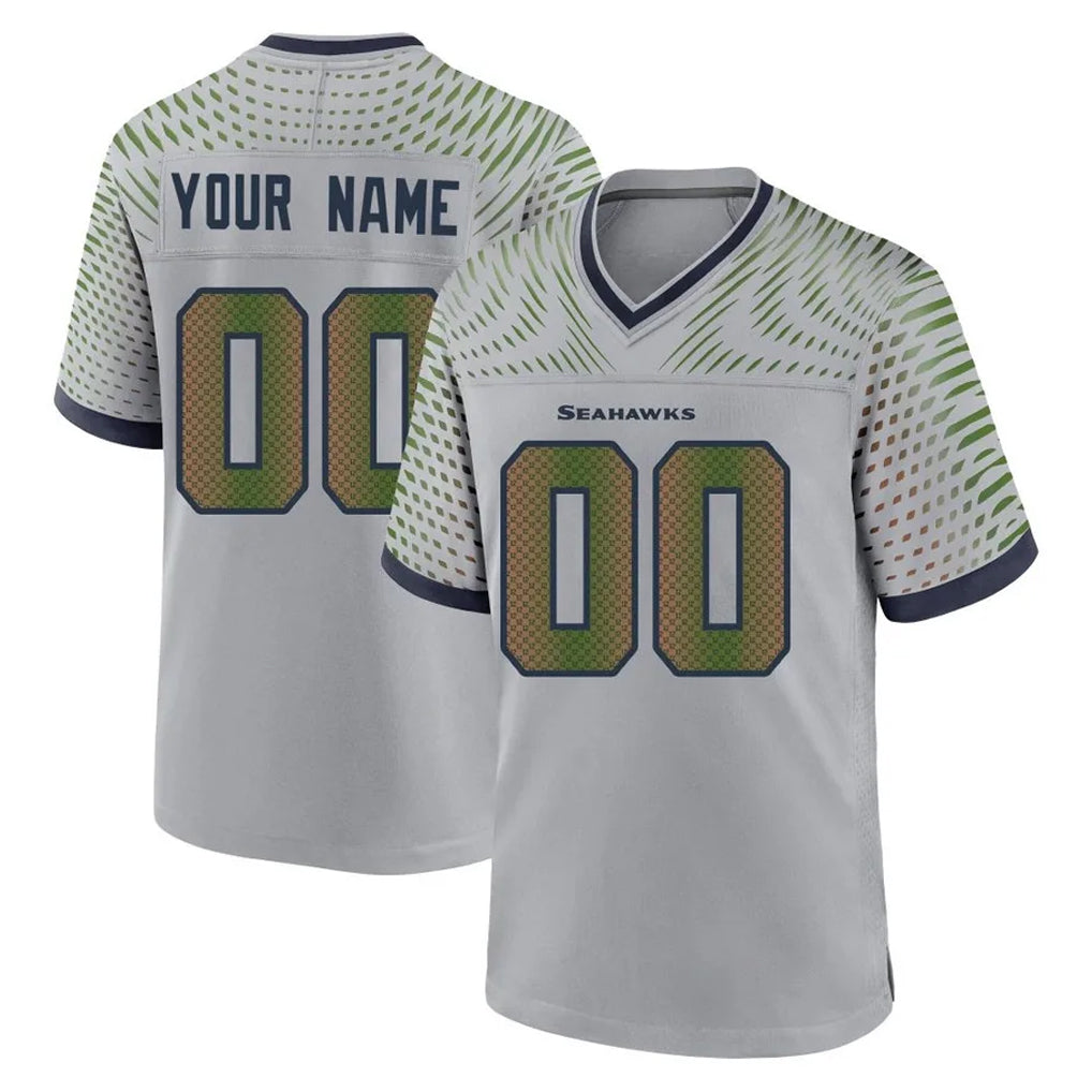 RedF Custom S.Seahawks Grey 2025 Rivalries Collection Home Game Any Name & Numbers Stitched Jerseys