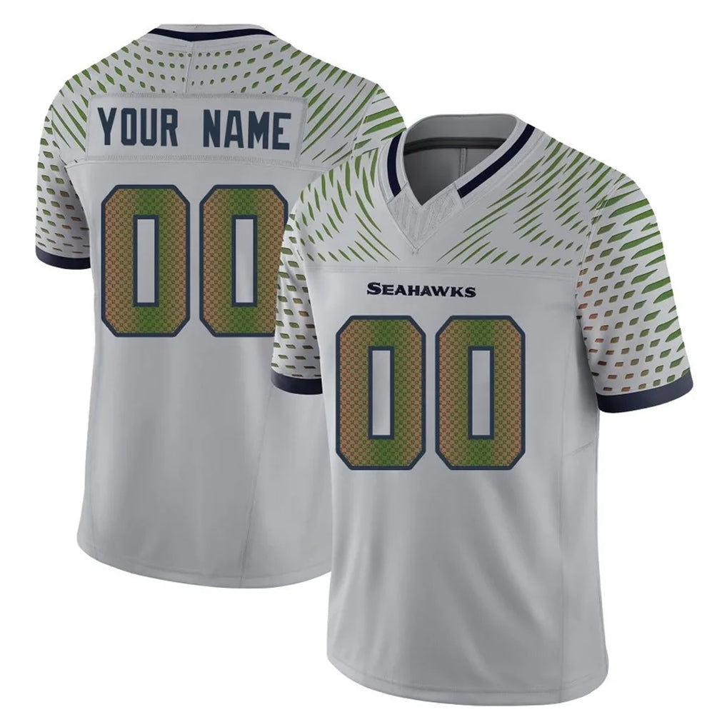 RedF Custom S.Seahawks Grey Limited 2025 Rivalries Collection Home Game Any Name & Numbers Stitched Jerseys