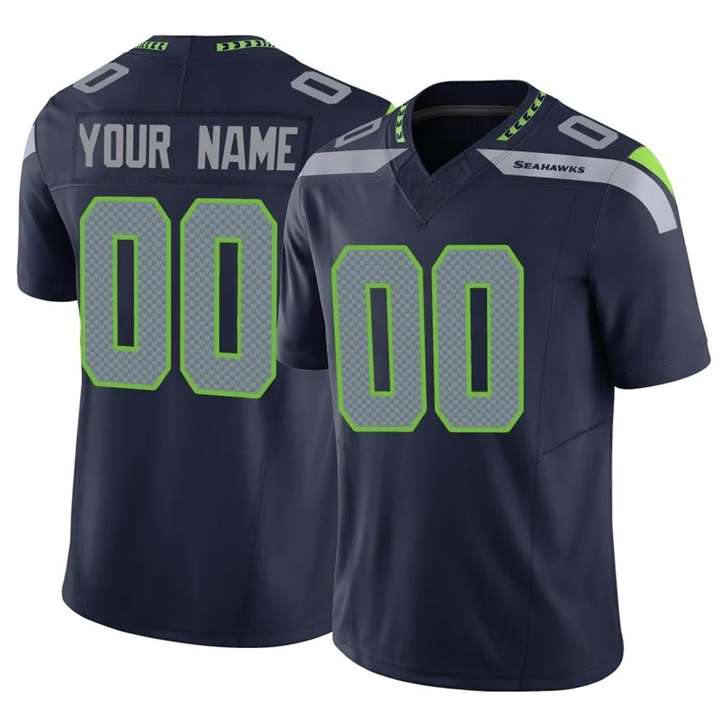 RedF Custom S.Seahawks Navy Limited Vapor F.U.S.E. Home Game Any Name & Numbers Stitched Jerseys