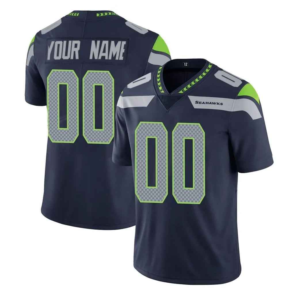 RedF Custom S.Seahawks Navy Limited Vapor Untouchable Home Game Any Name & Numbers Stitched Jerseys