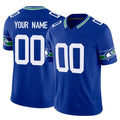 RedF Custom S.Seahawks Royal Limited Throwback Vapor F.U.S.E. Home Game Any Name & Numbers Stitched Jerseys