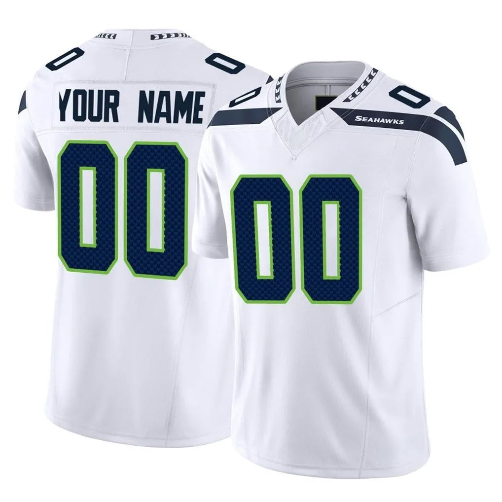 RedF Custom S.Seahawks White Limited Vapor F.U.S.E. Home Game Any Name & Numbers Stitched Jerseys