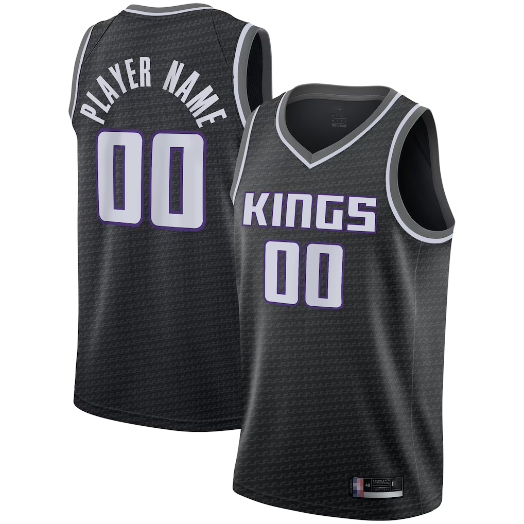 RedF Custom S.kings Black Swingman Stitched Jerseys - Statement Edition