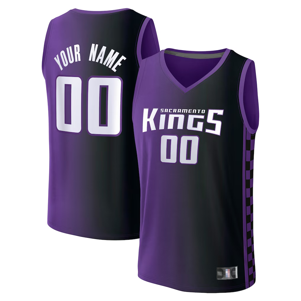 RedF Custom S.kings Purple Fast Break Stitched Jerseys - Statement Edition