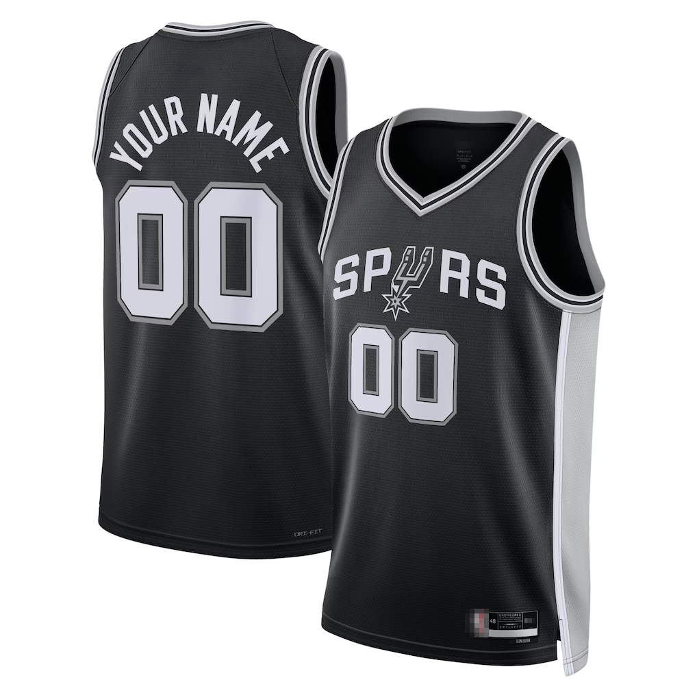 RedF Custom SA.Spurs Black Fast Break Replica Stitched Stitched Jerseys - Icon Edition