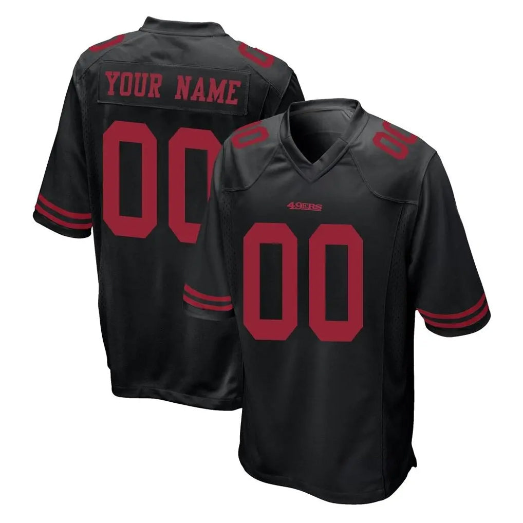 RedF Custom SF.49ers Black Alternate Home Game Any Name & Numbers Stitched Jerseys
