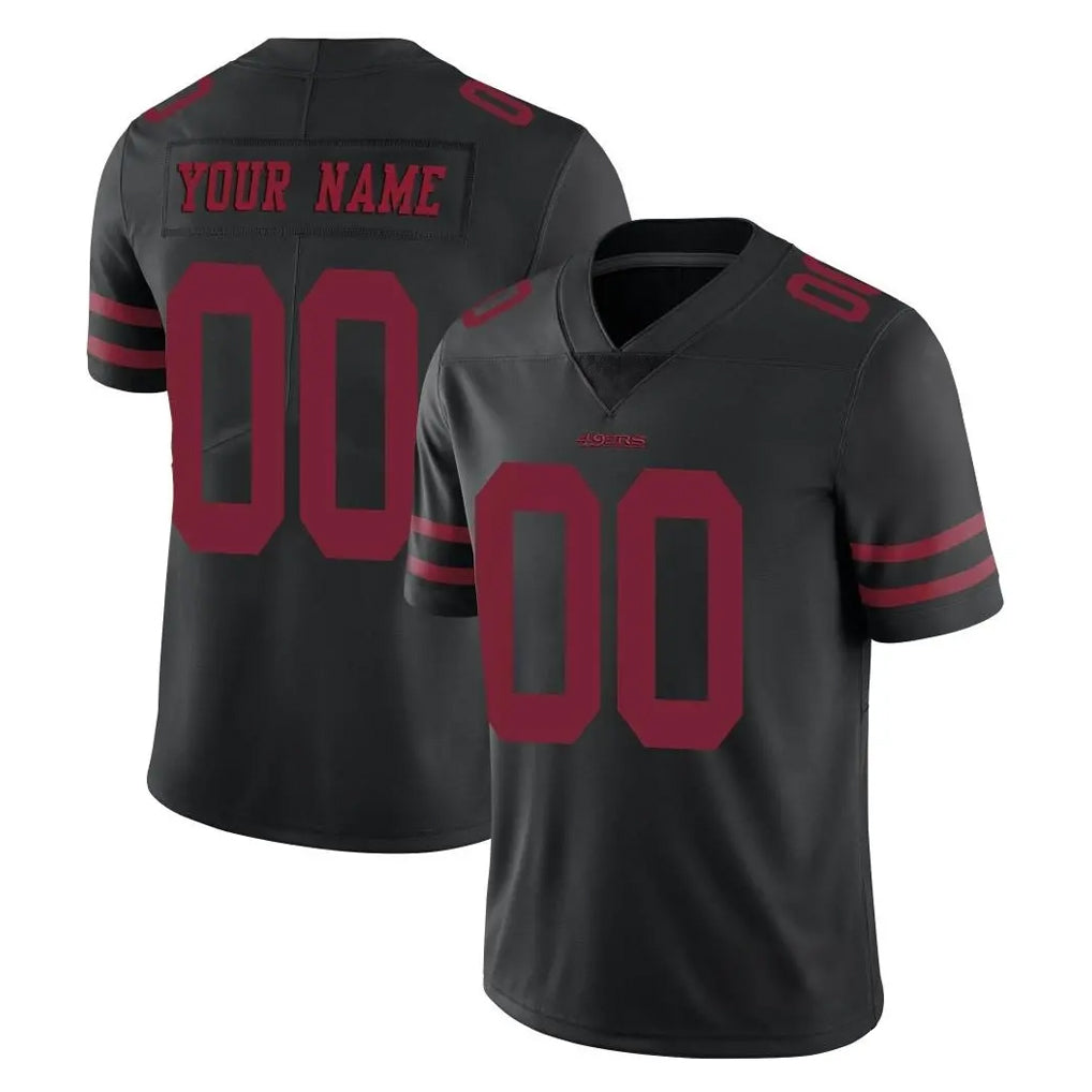 RedF Custom SF.49ers Black Alternate Limited Vapor Untouchable Home Game Any Name & Numbers Stitched Jerseys