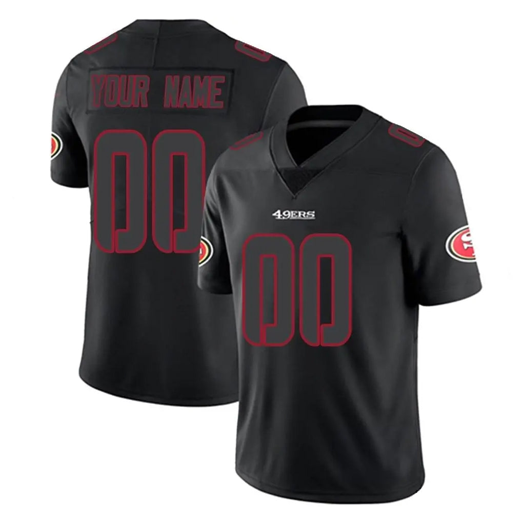RedF Custom SF.49ers Black Impact Limited Home Game Any Name & Numbers Stitched Jerseys