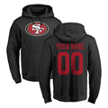 RedF Custom SF.49ers Black LOGO Pullover Hoodies Home Game Any Name & Numbers Stitched Jerseys